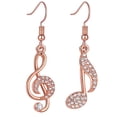 thumbnail image 1 of 1Pair Note de Musique en Forme de Boucles d'Oreilles Chic Oreillettes Femmes (Or Rose), 1 of 8