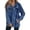 Dark Blue, variant on Women'S Long Oversized Denim Jacket Boyfriend Ripped Distressed Jean Jackets Coat Light Blue S