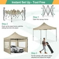 thumbnail image 2 of COBIZI 10x10 Pop Up Canopy with Sidewalls Heavy Duty Party Tent with Removable Awning Easy Up Outdoor Canopy Wedding, All Season Windproof&Waterproof with Roller Bag UPF 50+, Khaki, 2 of 7