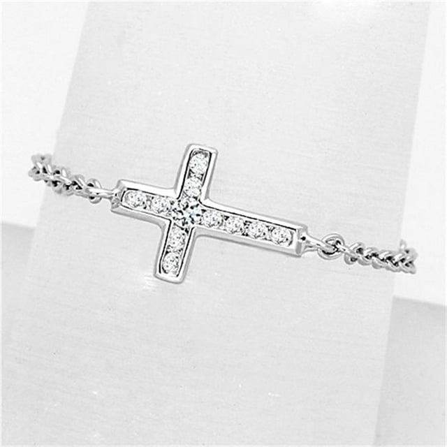 Alamode 3W519-5 Femmes Anneau en Laiton Rhodié avec AAA Grade CZ en Clair - Taille 5