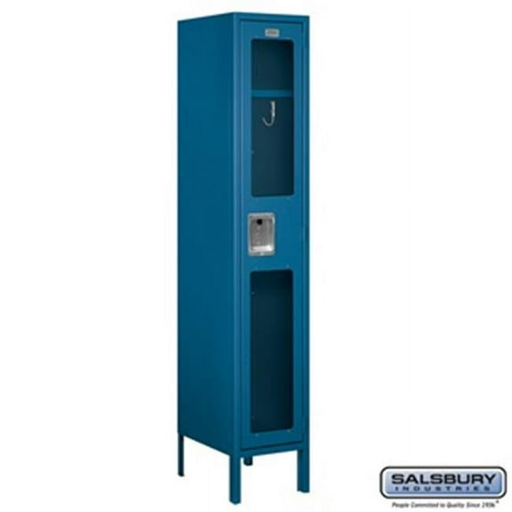 Salsbury S-61155BL-A 1 x 5 x 15 in. Single Tier See Through Metal Locker, Blue - Assembled
