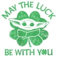 thumbnail image 2 of Girl's Star Wars: The Mandalorian St. Patrick's Day Grogu May the Luck be with You Retro Graphic Tee White X Small, 2 of 4