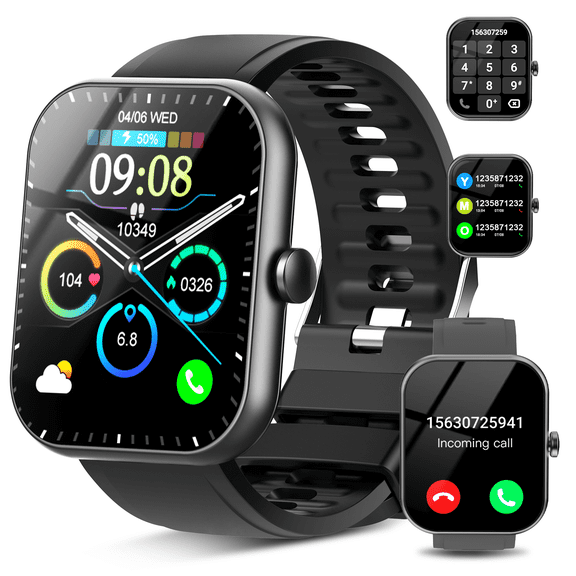 Smart Watch(Answer/Make Call), 1.96" HD Smartwatch for Men Women with 30 Days Standby, Fitness Tracker with /110 Sports Modes/IP68 Waterproof/Sleep/Pedometer, Perfect Gift