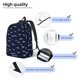 thumbnail image 3 of Disketp Cute Shark print Canvas Backpack Lightweight Travel Daypack Student Rucksack Laptop Backpack-, 3 of 5