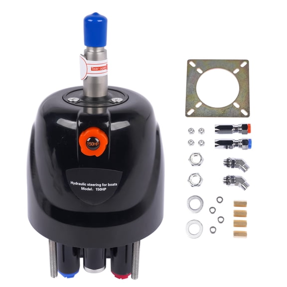 GELUOXI Front Hydraulic Steering Helm HH4314-3 Fits Standard Marine w/ Mounting Plate 1Pc