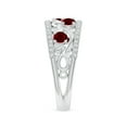 thumbnail image 3 of ANGARA Natural Nature Inspired Round Ruby & Diamond Filigree Ring in 14K White Gold for Women (Size-3mm) | July Birthstone, Birthday, Anniversary, Jewelry Gift for Women | Natural Ruby Ring, 3 of 8