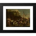 thumbnail image 2 of Salvator Rosa 24x19 Black Modern Framed Museum Art Print Titled - Crucifixion of Polyclitus (1650s), 2 of 5