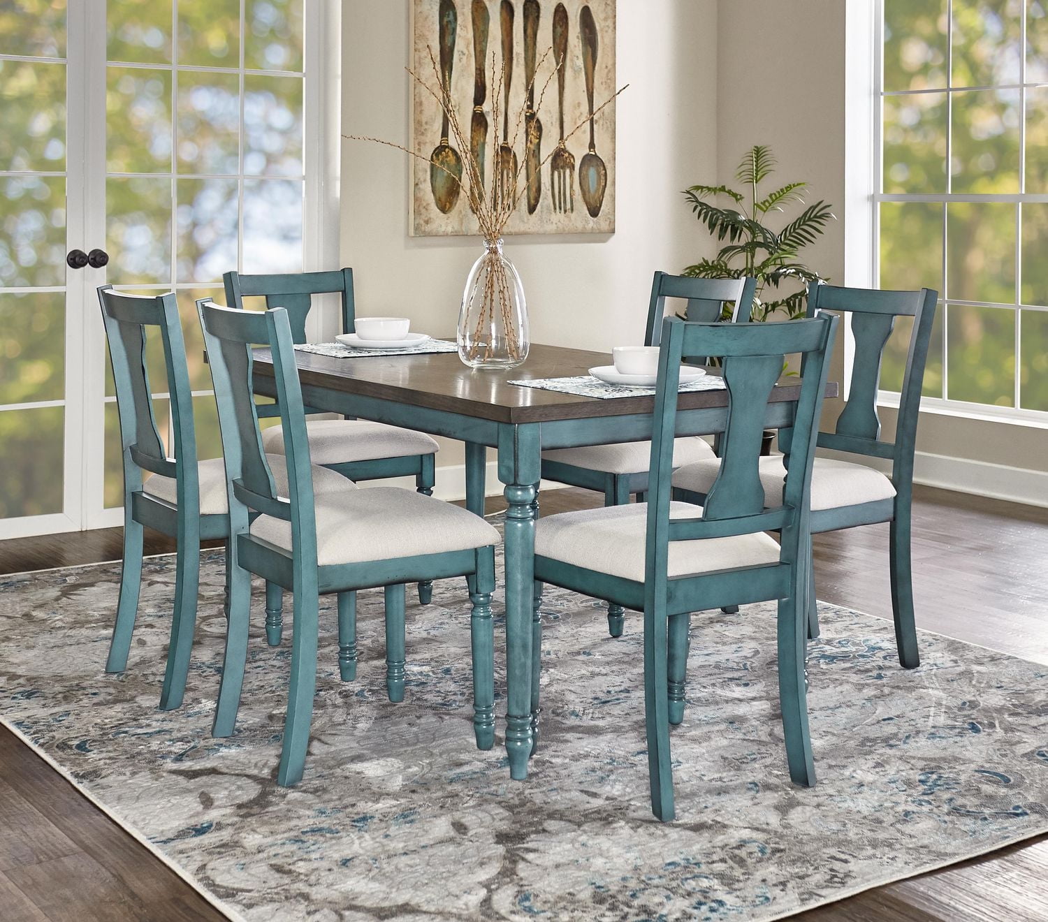 Weston Dining Table, Teal