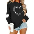 thumbnail image 5 of FAWUUDO Valentines Day Shirts Women Valentine Crewneck Sweatshirts Love Heart Sweatshirt Valentine's Long Sleeve Tops Black M, 5 of 9
