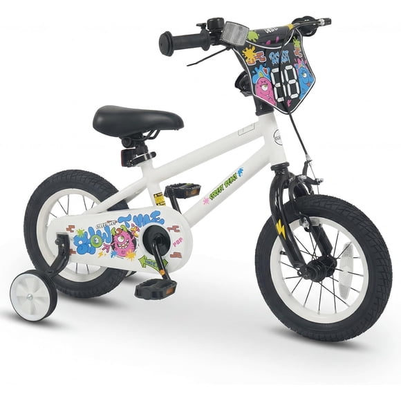OLAKIDS Kids Bike, 12 14 16 18 Inch Toddler Children BMX Bicycle with DIY Drawing Board Training Wheels Adjustable Seat Handbrake Coaster Brake Safety Bell