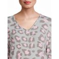thumbnail image 4 of Catherine Malandrino Women's Long Sleeve French Terry Top and Pants Pajama Set, 2-Piece, 4 of 5