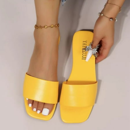 

Fashion Summer Women Slippers Flat Light Solid Color Open Toe Breathable Casual Beach Style Women Memory Foam Slippers Shower Slippers for Women Indoor Animal Slippers for Women Women Shower Slippers