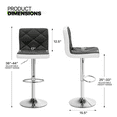 thumbnail image 2 of Magshion Set of 4 Modern Bar Stools Faux Leather Swivel Adjustable Barstools Square Back Counter Height Chairs, Black/White, 2 of 9