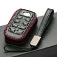thumbnail image 5 of Vitodeco Genuine Leather Smart Key Fob Case Compatible with Land Cruiser, 4Runner, Highlander, RAV4, Camry, Grand Highlander, Sequoia 2019-2025 (4-Button, Black/Red), 5 of 6