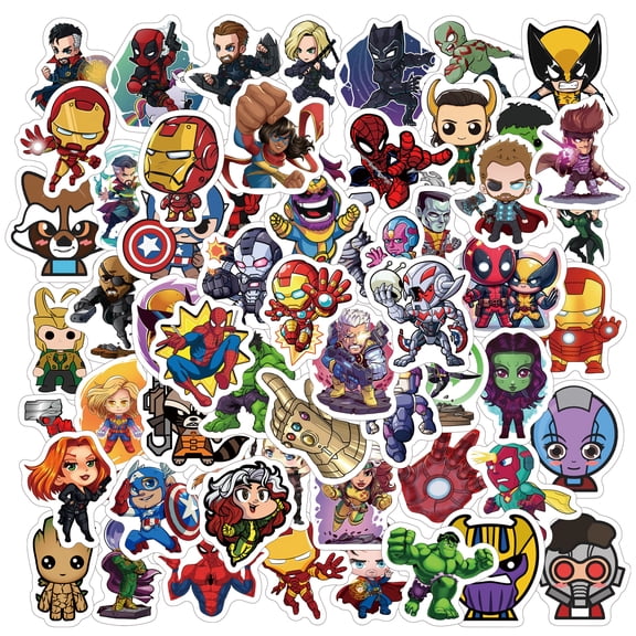 120 PCS For The Avengers Themed Superhero Movie Stickers, Cute Vinyl Waterproof Hulk Stickers, for Teen Suitable Spider for Water Bottles,Laptop, Phone, Guitar, Skateboard, Notebook