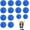 Mixed Blue, variant on 12 PCS pom poms Cheerleading,13.8inch Sports Team Spirits Cheering Squad Dance Training with Finger Rings