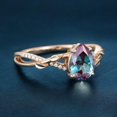 thumbnail image 2 of Unique vintage 14k gold Plated mystic topaz Pear cut Rose Gold,plated, white gold over Sterling Silver 925 bridal with Solitare ring and band, 2 of 3