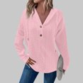 thumbnail image 2 of gakvbuo Long Sleeve Tunic Tops for Women Women'S Solid Color Rowan Hooded Button Loose Long-Sleeved Hoodie, 2 of 8