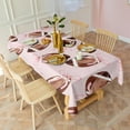 thumbnail image 4 of Pink Footballs with Bows Pattern Rectangle Tablecloth 60"x102",Waterproof Polyester Rectangle Table Cloth, Wipeable Spillproof Polyester Tablecloth for Dining, Camping, Indoor and Outdoor, 4 of 6