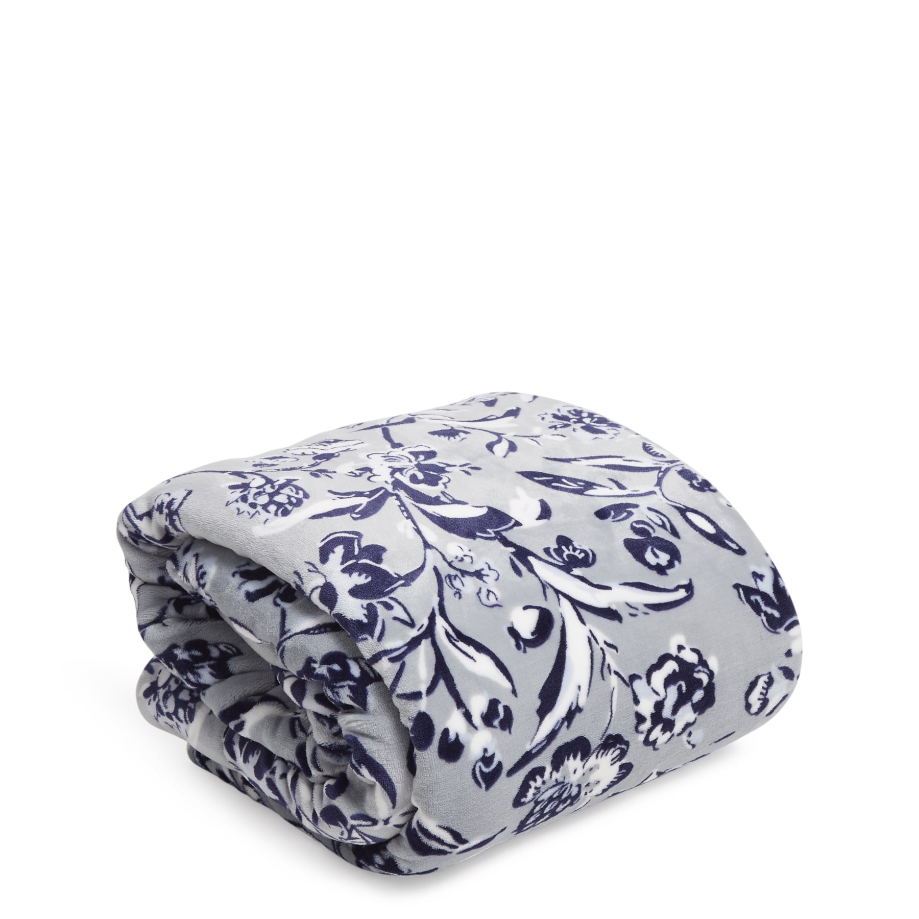 Vera Bradley Women's Fleece Cozy Life Throw Blanket Perennials Gray