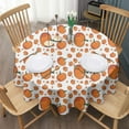 thumbnail image 3 of Pumpkin Pattern Round Tablecloth 60" X 60",Wrinkle Wipeable Table Cloth for Kitchen Dining Room Picnic Patio Party, 3 of 6