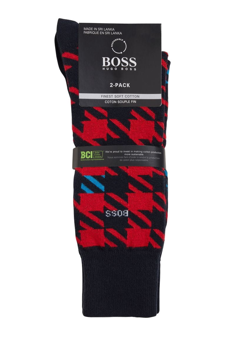BOSS - Two-pack of short socks in cotton-blend piqué