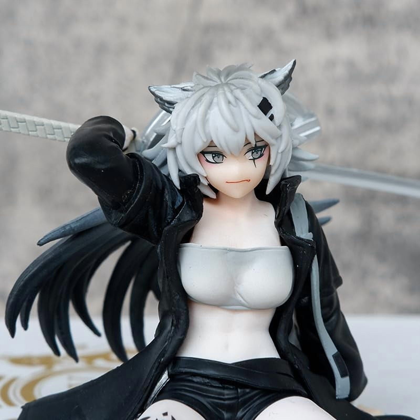 Newly Lappland Figure Sitting Posture Lappland Figures 14cm/5.6inch Handmade PVC Characters Decorations Collectible Handicrafts Souvenirs Anime Statues