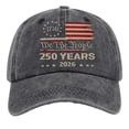 thumbnail image 4 of AJGRHE Washed Distressed Print Baseball Cap Unisex Adjustable Twill Hat For Independence Day Casual Wear Black One Size, 4 of 4