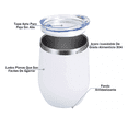 thumbnail image 5 of Vaso Termico Vino Café Te 12oz Acero Inoxidable W/calor/frío Color Blanco, 5 of 5