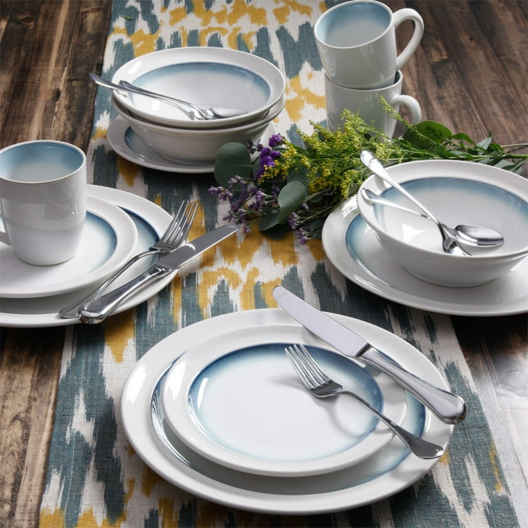Gibson Elite Lawson 16 Piece Dinnerware Set, Teal - Walmart.com