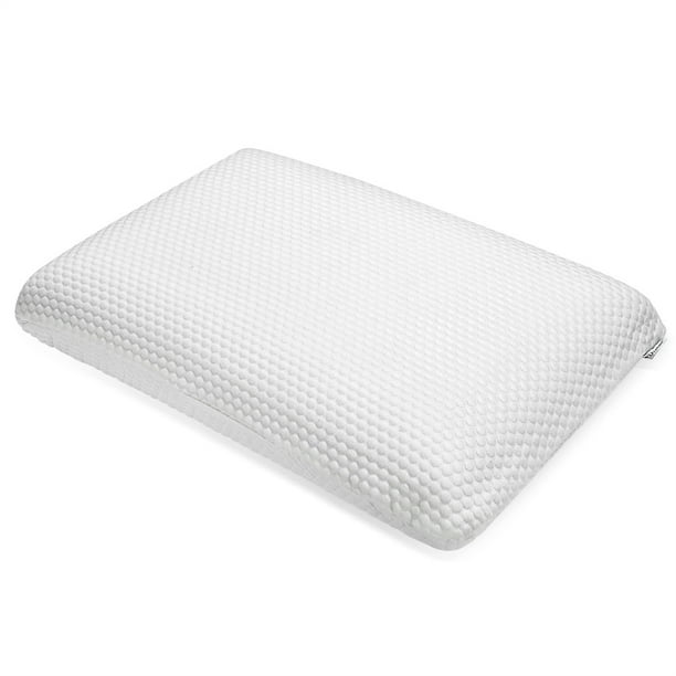 Costway Almohada en Espuma de Memoria Almohada Ergonómica Cómoda y Ventilada Soporte Cervical para Supino Prono Blanco 60 x 40 x 13 cm