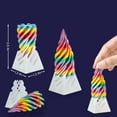 thumbnail image 2 of 3 Packs Spiral Fidget Impossible Cone,3D Printed Optical Illusion Desk Stress Sculpture Gifts Teens Adults Stocking Stuffers Christmas White Elephant(White-Rainbow), 2 of 3