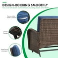 thumbnail image 6 of Gymojoy Outdoor 2-Person Wicker Rocking Bench,Patio Glider Porch Loveseat 2 Seater Couch Sofa with Cushions for Backyard,Porch,Balcony, 6 of 15