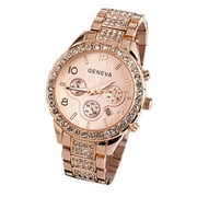 Men's Watch Geneva Women Fashion Luxury Crystal Quartz Watch