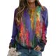 thumbnail image 3 of Gibobby Sudaderas para mujer Mujeres Casual Tie Dye Impresión Sudadera Top Manga Larga Sudadera Casual Pullover Top (Morado, XL), 3 of 5