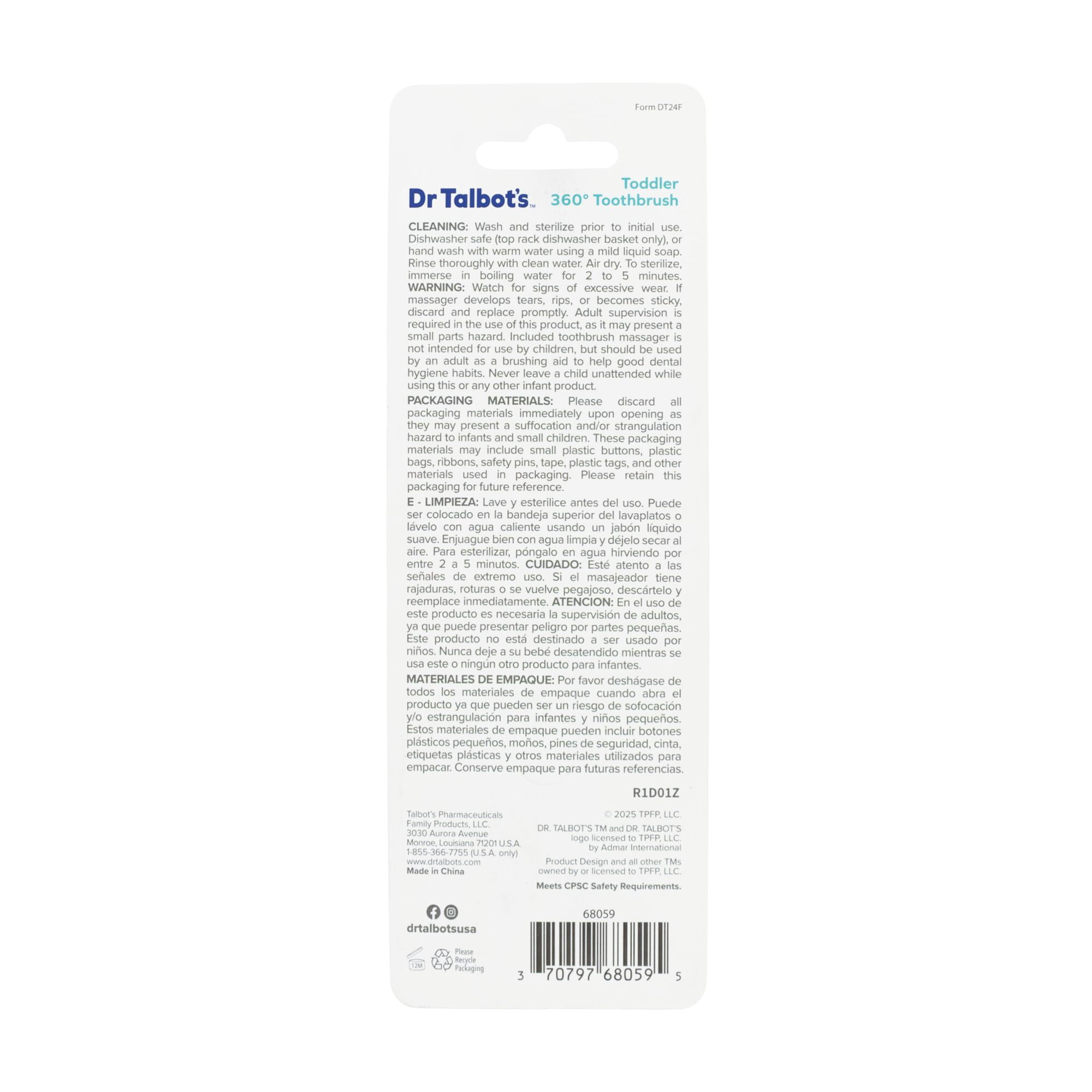 Dr. Talbot's 2pk 360 Baby Toothbrush, Aqua/Yellow