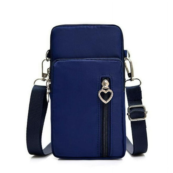 Zhuge Cartera tipo brazalete para teléfono móvil tipo bandolera para mujer (azul marino)
