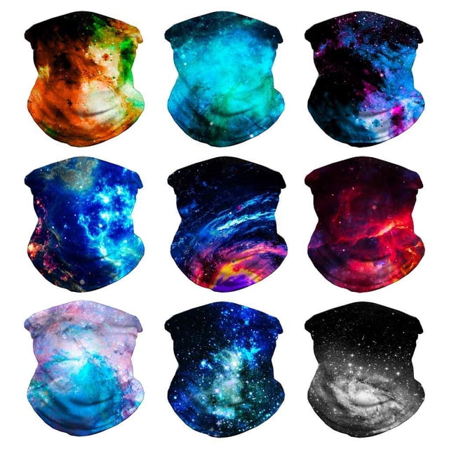 Bandana, pañuelo para la cabeza, bufanda, máscara, calentador de cuello, 9 unidades