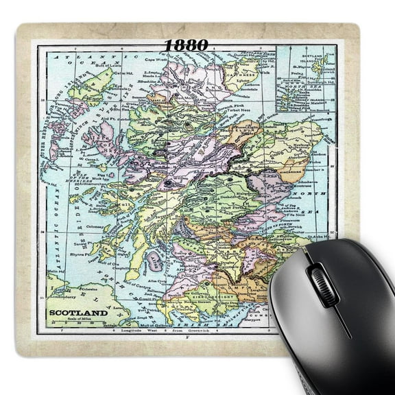 3dRose, 1880 Map Of Scotland, MousePad