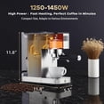 thumbnail image 6 of 20 Bar Espresso Machine - Stainless Steel Coffee Maker with Steam Milk Frother and Removable Water Tank for Cappuccino and Latte - Silver, 6 of 7
