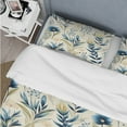 thumbnail image 4 of Designart "Coastal Blue With Sandy Beige Tones I" Plants Bedding Covert Set - Bohemian & Eclectic Bed Set With 1 Sham, 4 of 5