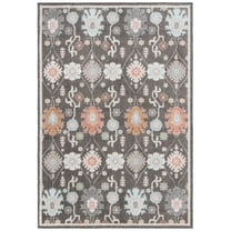SAFAVIEH Phoenix Joseph Floral Area Rug, Dark Gray/Ivory Blue, 4'5" x 6'5"