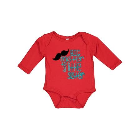 

Inktastic Big Mister to a Little Sister Gift Baby Boy Long Sleeve Bodysuit