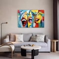 thumbnail image 5 of painting three figures with exaggerated facial expressions Poster Decorative Painting Canvas Wall Art Living Room Posters Bedroom Painting,Frame-style,08x12inch(20x30cm), 5 of 8