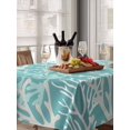 thumbnail image 6 of Teal Coral Coastal Table Cloth, Ocean Nautical Seaside Beach Waterproof Tablecloth for Rectangle Tables, Reusable Washable Fabric Table Cover for Restaurant Kitchen Dining Tables 60"x102", 6 of 6