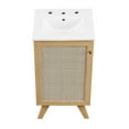 thumbnail image 6 of Modway Soma 18" Modern Wood Bathroom Vanity with Adjustable Shelf in Oak/White, 6 of 16