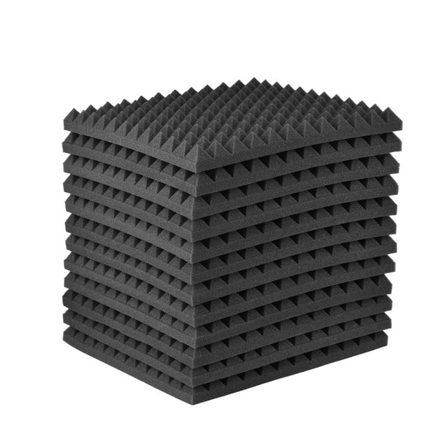 Algodón insonorizante 12 Pack-Studio Espumas acústicas Paneles de prueba de absorción de sonido Baldosas de cuña de alta densidad Tratamiento de aislamiento para paredes Techo 12 * 12 * 1.2in (Tipo 1) TOMSHOO Algodón insonorizante