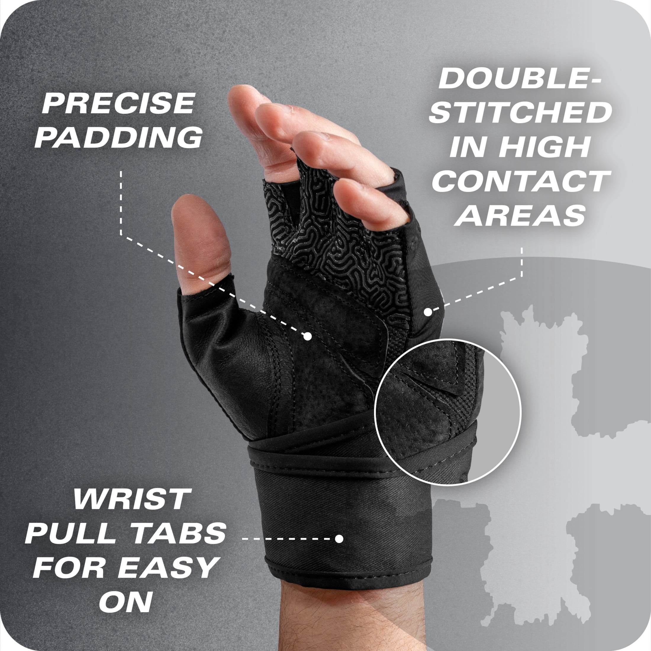 Harbinger Men's Pro Wristwrap Gloves 3.0 in Grey