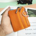 thumbnail image 3 of BE-TOOL Mini Pouch Wallet with Key Ring Zipper Multifunctional Card Case Leather Coin Purse for Men Women Gifts Yellow, 3 of 4