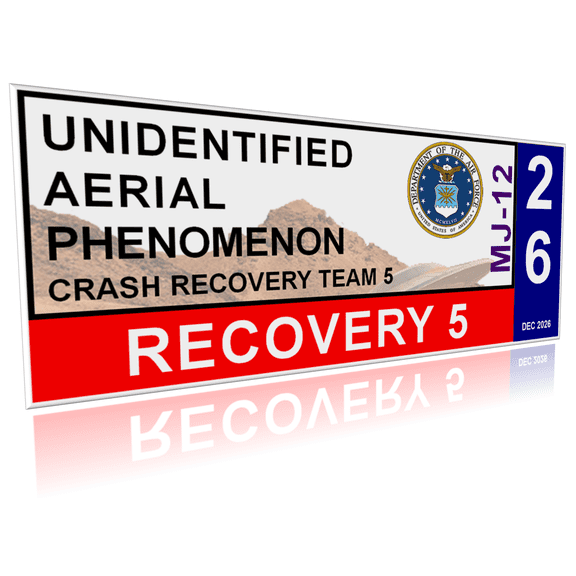 UAP Crashed UFO Recovery Team Parking Decal DD-2220 UFO Flying Saucers Roswell Dulce MJ-12